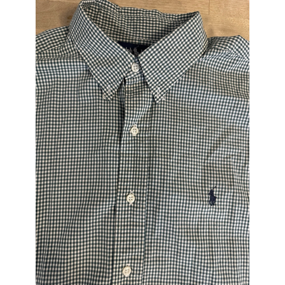 Ralph Lauren mens XL Green white Plaid Blake long sleeve Button Down Cotton